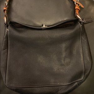 Black coach leather handbag